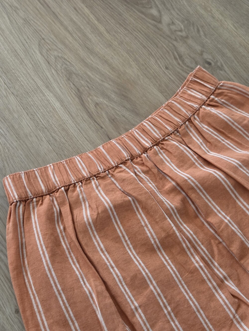 Pact Canopy Linen Striped Wrap Midi Skirt S Vacay Cottage Capsule Hippie Casual - Picture 11 of 11